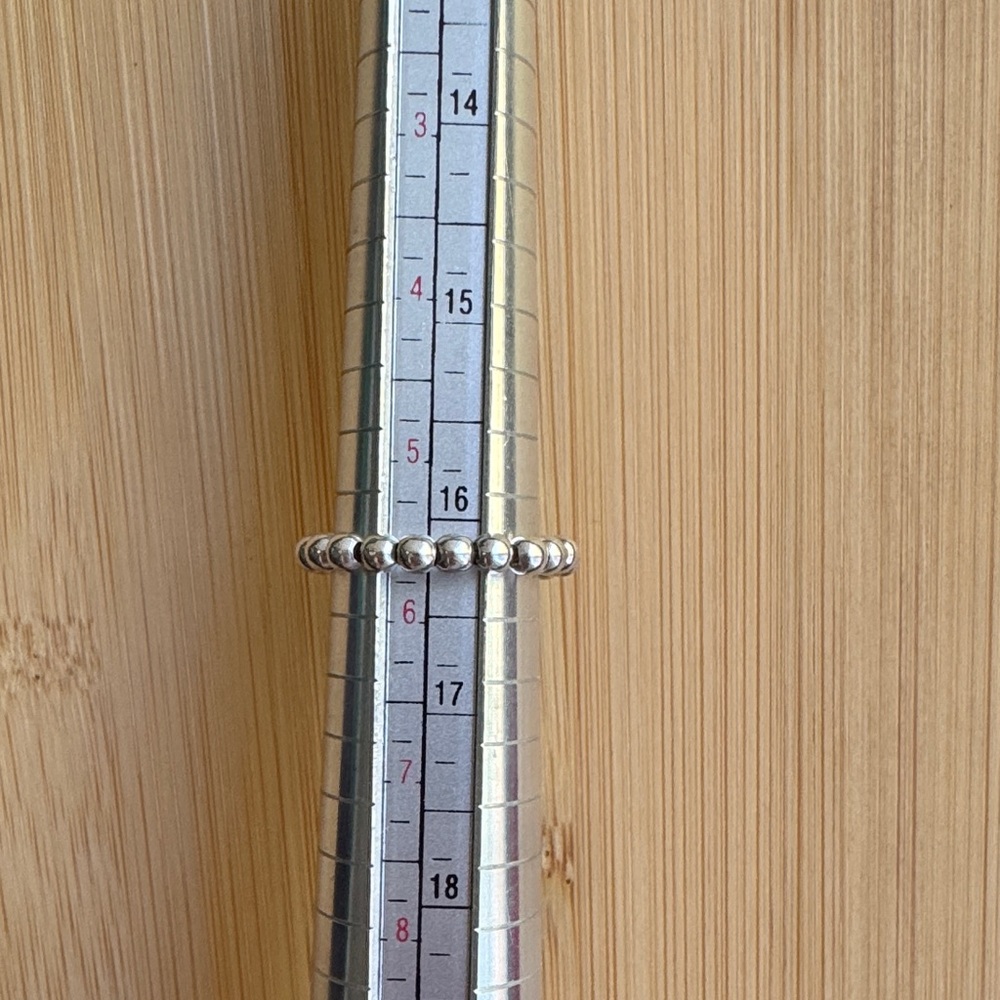 Basic Ball-Chain Silver Beaded Ring - image 2